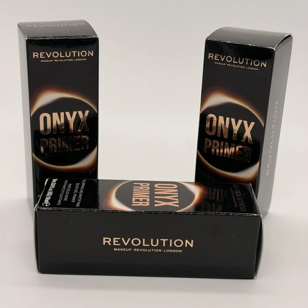 Revolution Onyx Primer Blurring & Mattifying Black Gel Primer 18ml Lot Of 3 Pcs